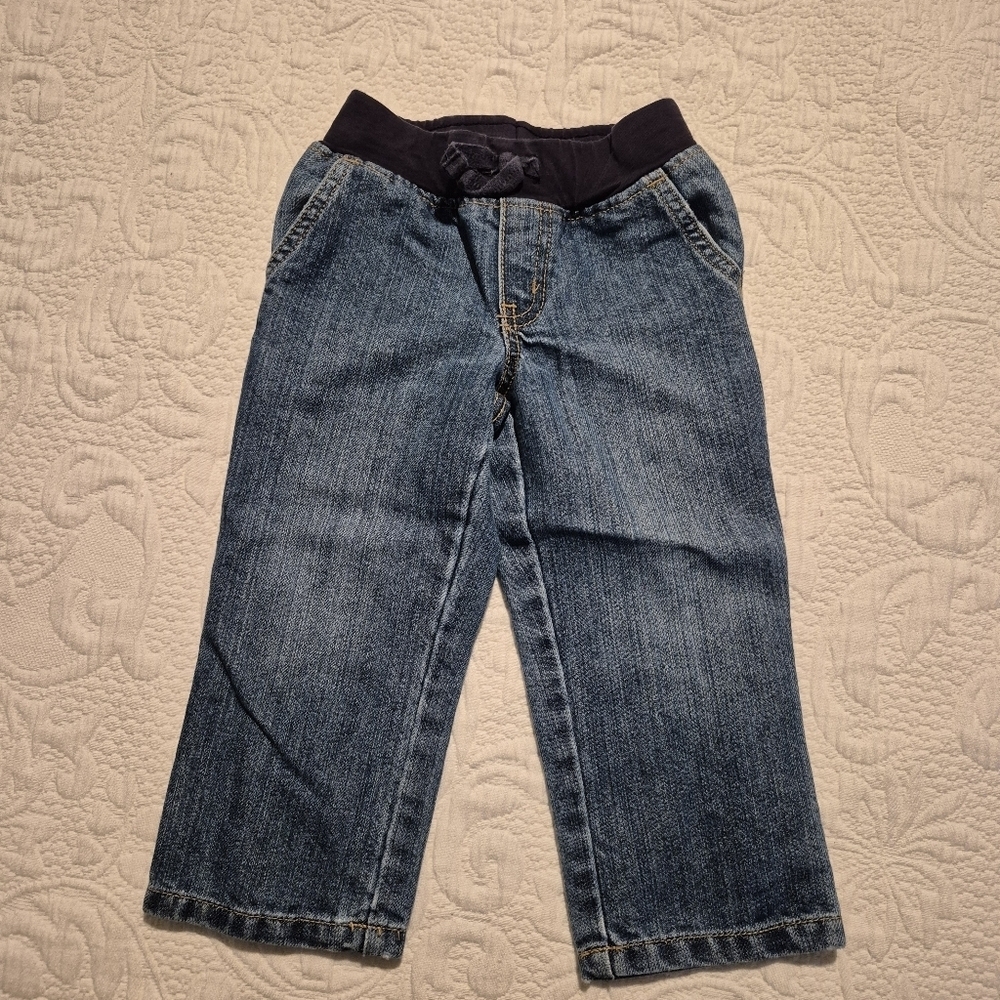 Gymboree boys size 2T Outlet soft waisted light blue wash carpenter pockets